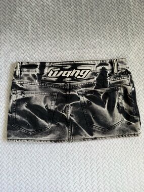 Alexander wang denim acid wash mini skirt